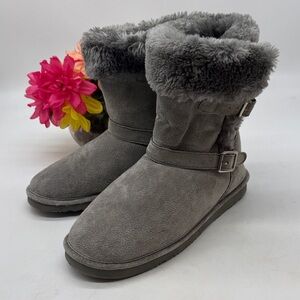 Lamo Cozy Gray Faux-Shearling Winter Boots for Women Size 9